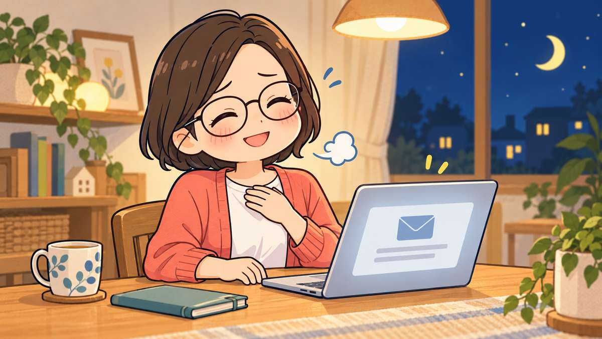 無印良品からの回答メールを読んでほっとする母親