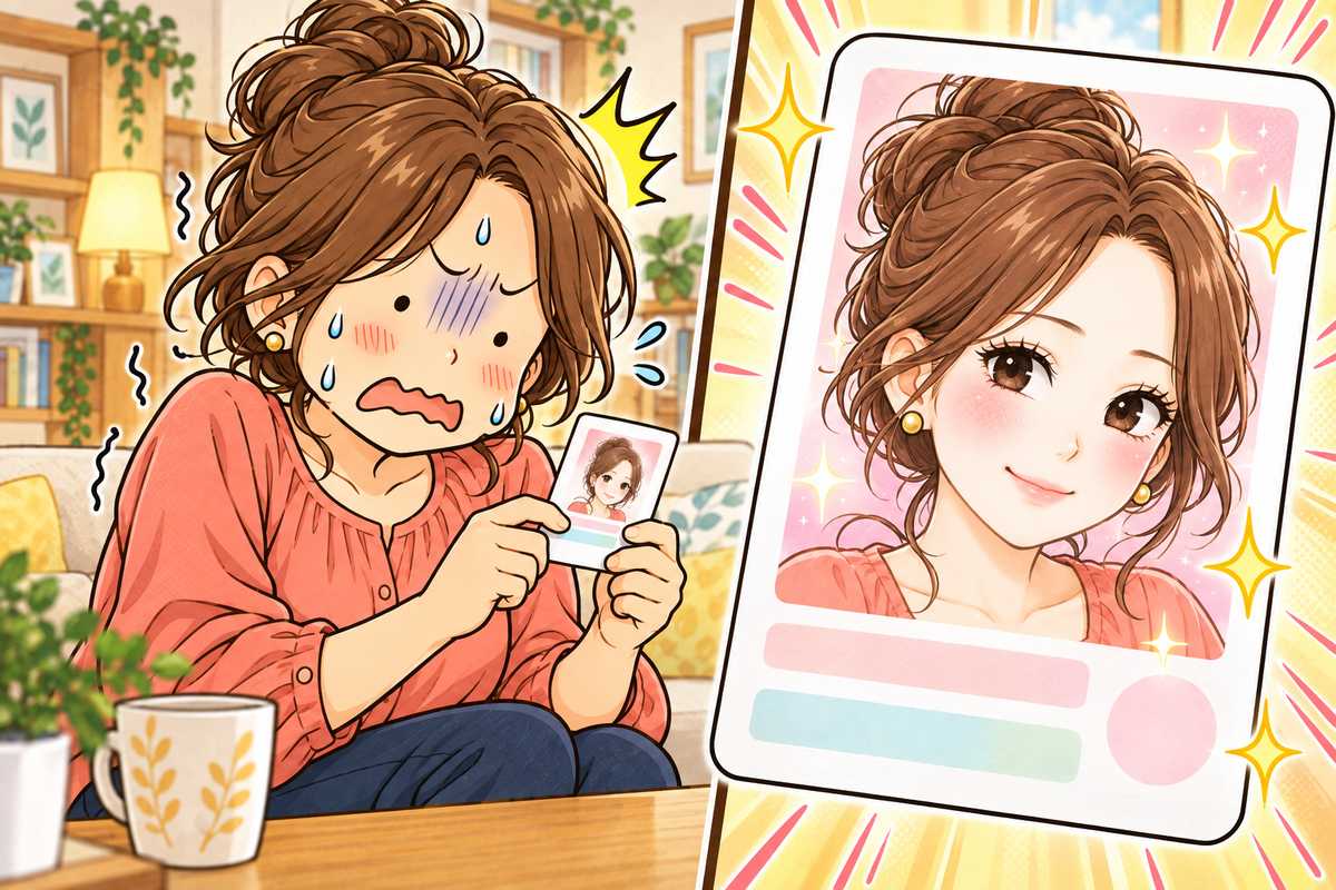 できあがったマイナンバーカードの顔写真が本人とかけ離れた仕上がりで、絶句する母親